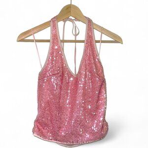 Emory Park Pink Halter Top Size Small
